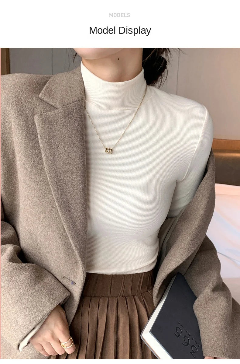 Pull col montant femme