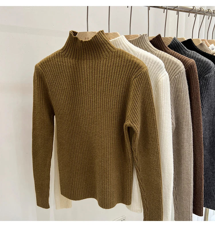 Pull col montant femme