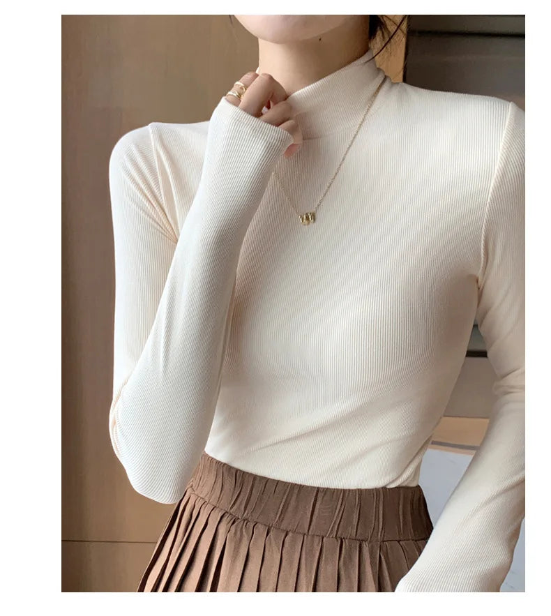 Pull col montant femme