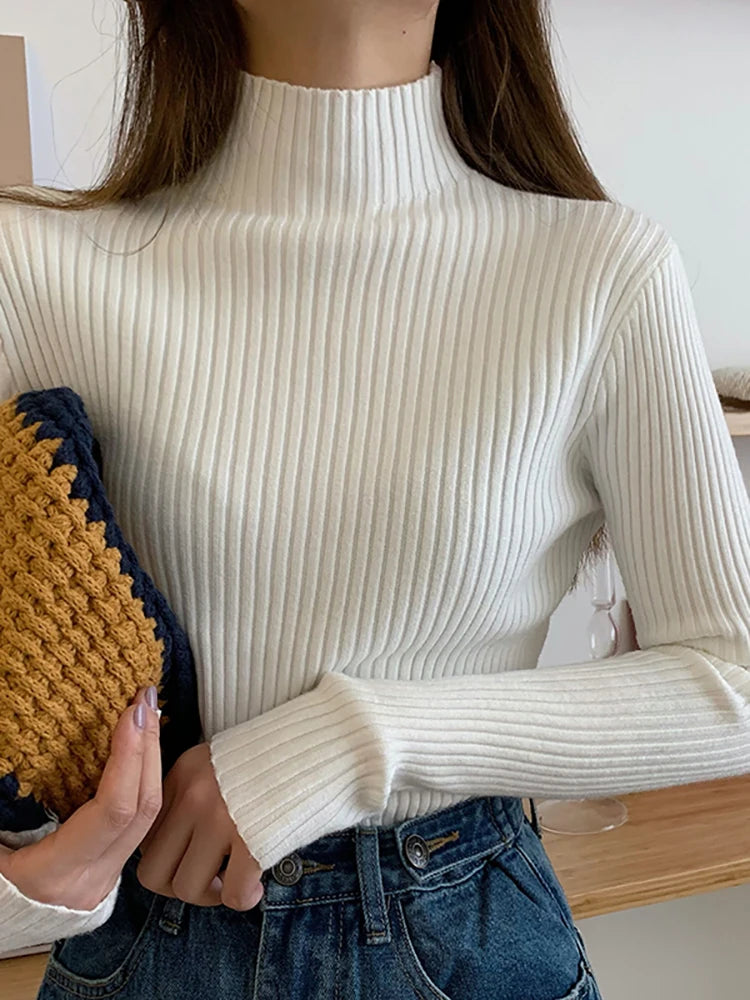 Pull col montant femme