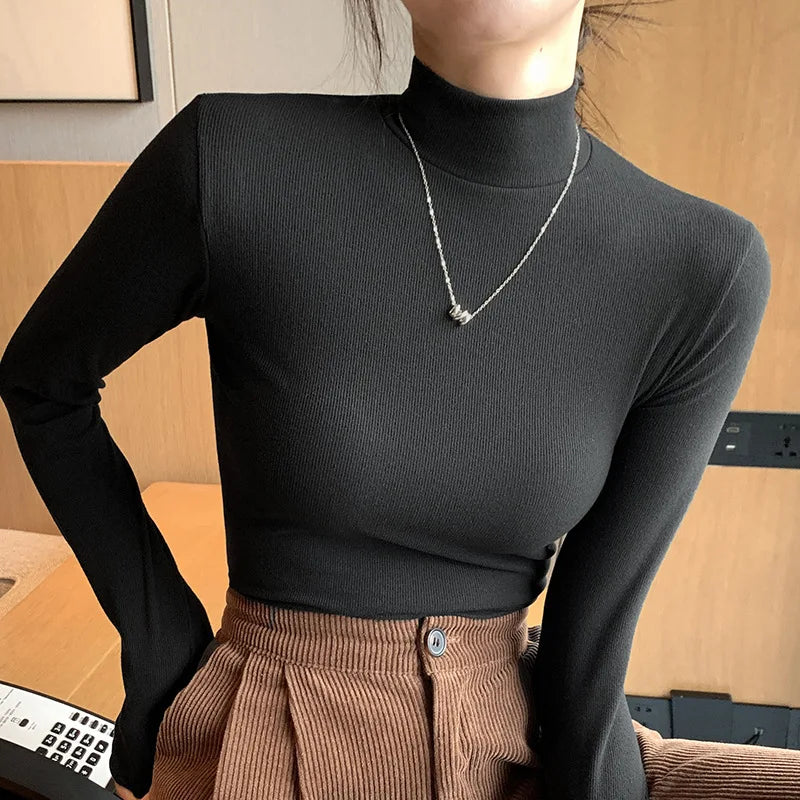 Pull col montant femme