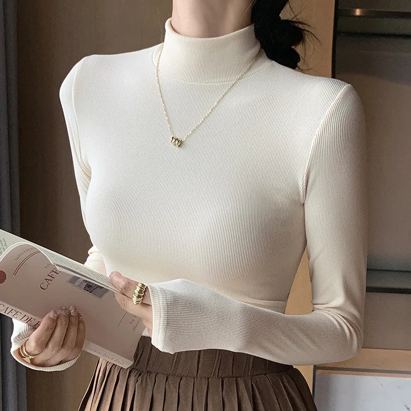 Pull col montant femme