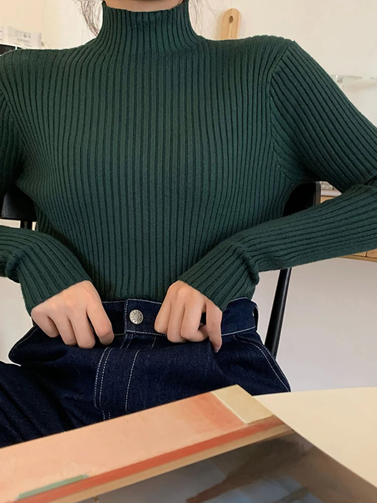 Pull col montant femme