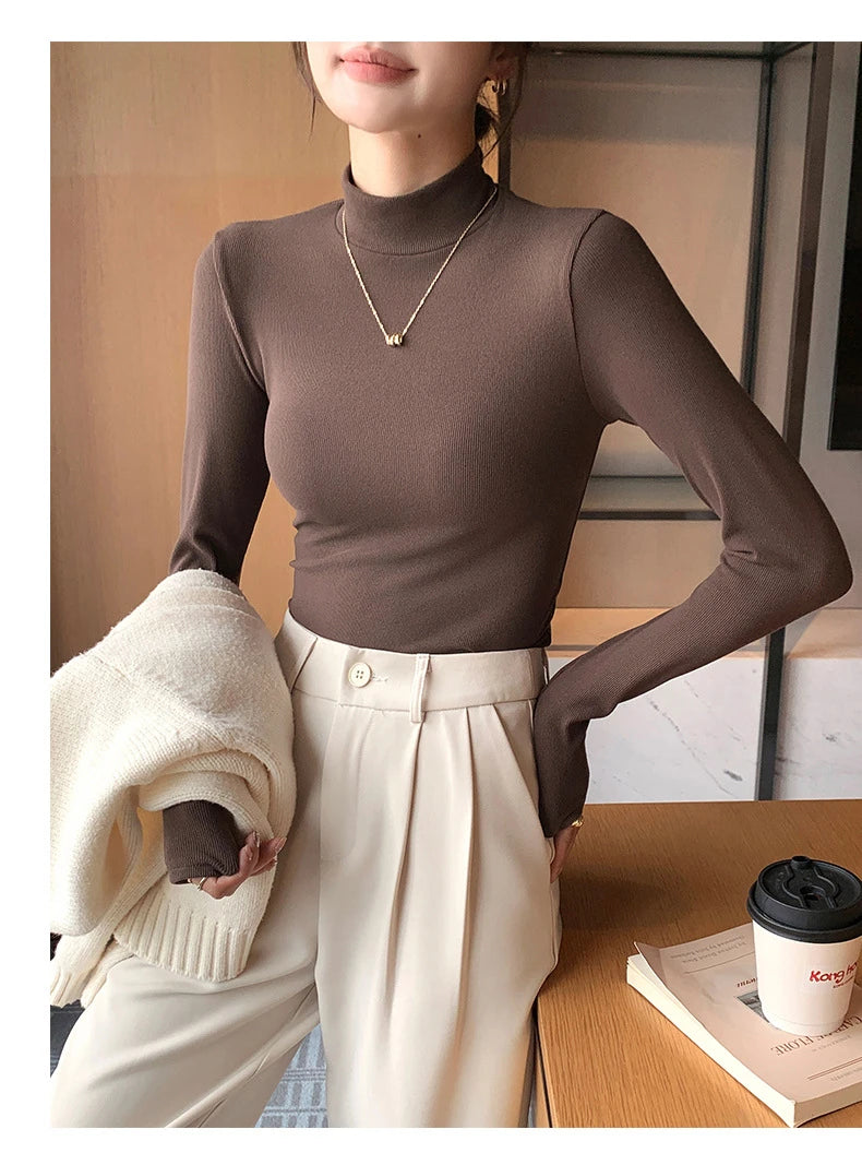 Pull col montant femme