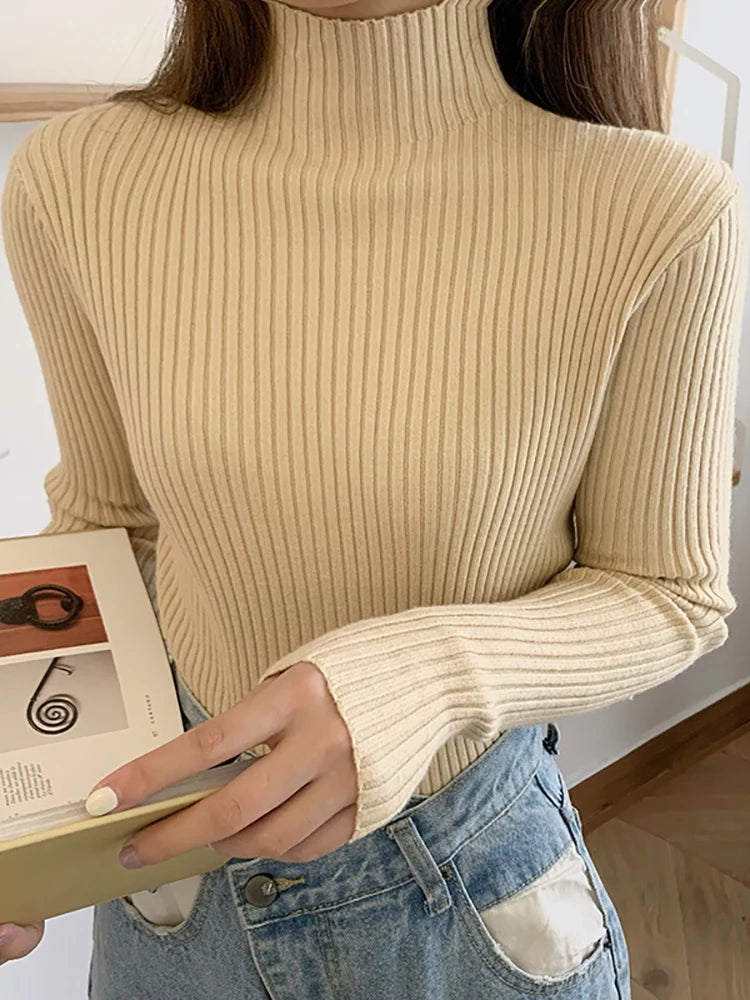 Pull col montant femme