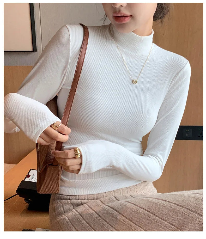 Pull col montant femme