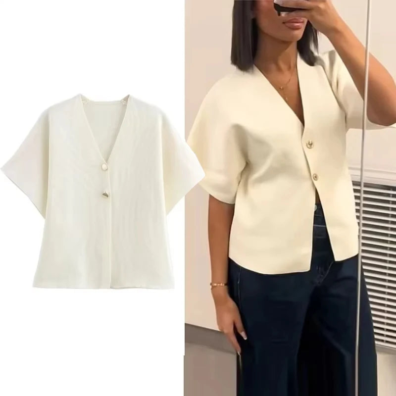 Cardigan à manche courte femme