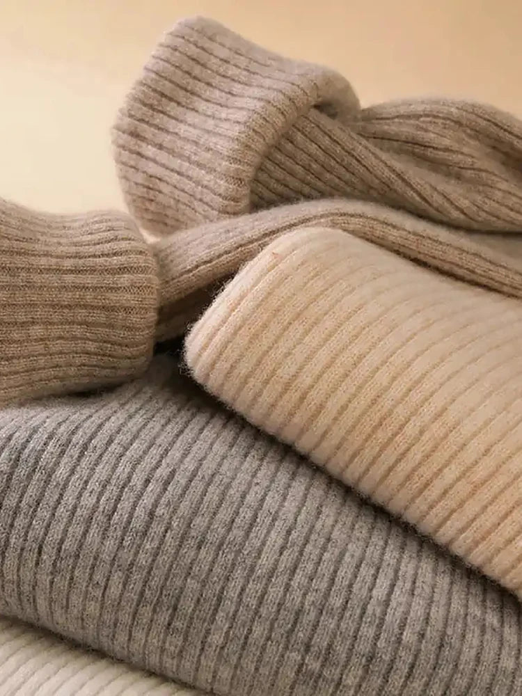 Pull col roulé femme