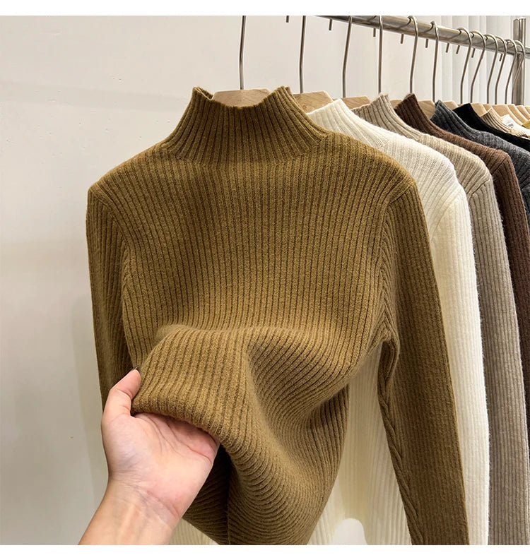 Pull col montant femme