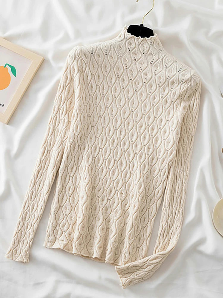 Pull fin col rond femme