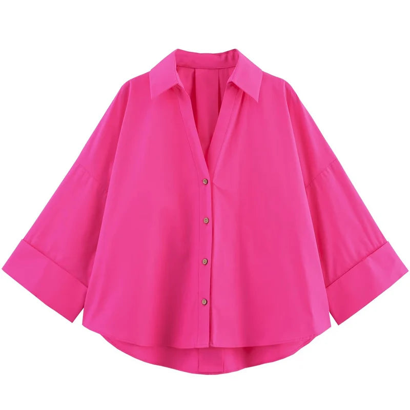 Chemise ample, courte femme