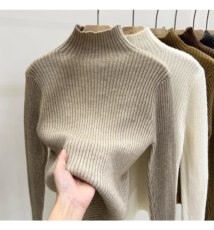 Pull col montant femme