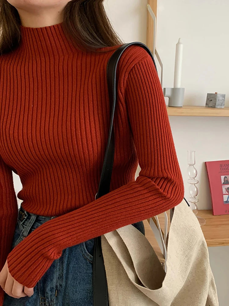 Pull col montant femme