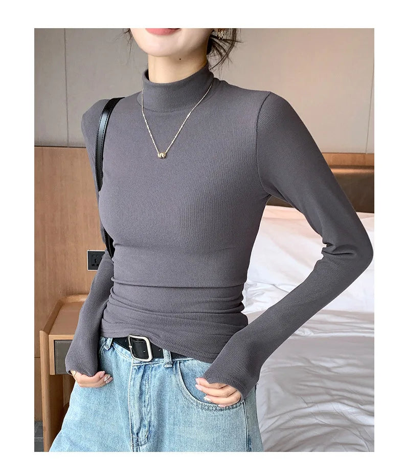 Pull col montant femme
