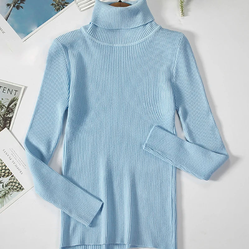 Pull col roulé femme
