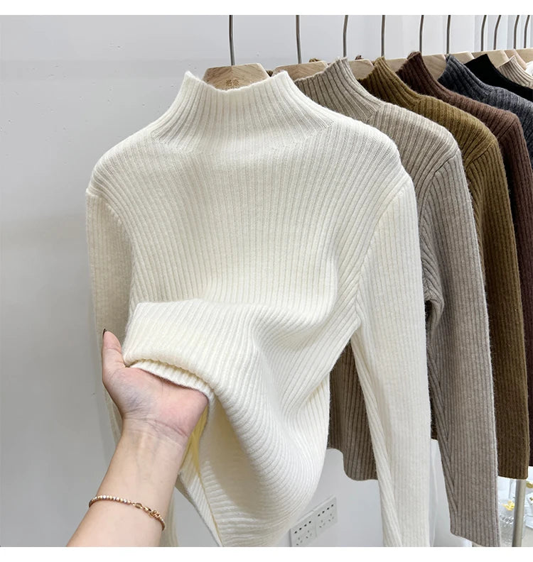 Pull col montant femme