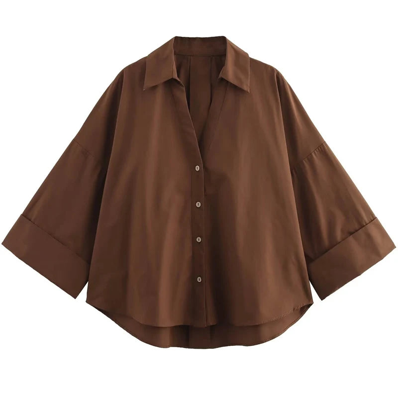 Chemise ample, courte femme