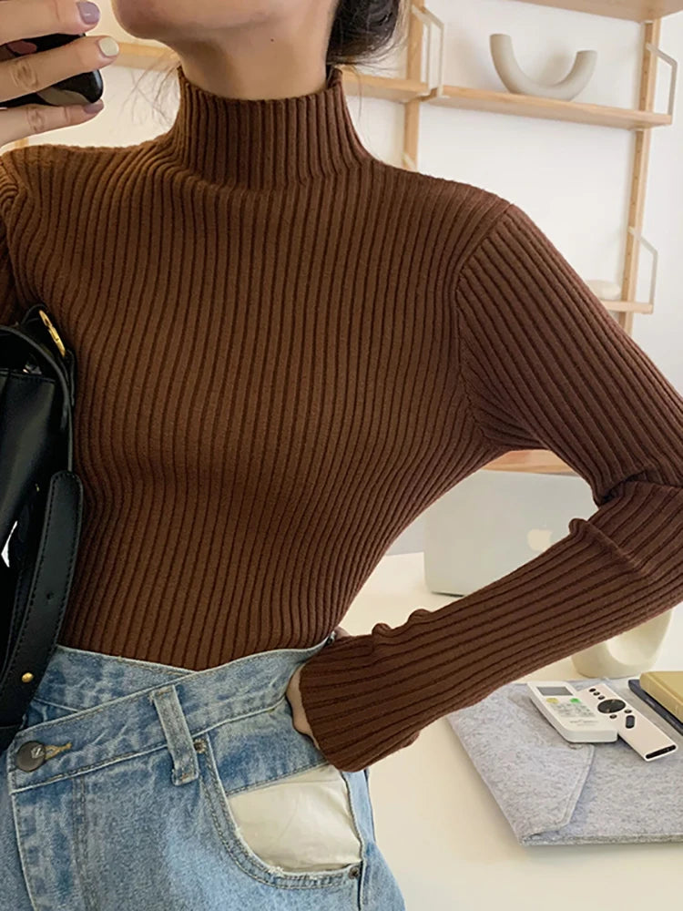 Pull col montant femme