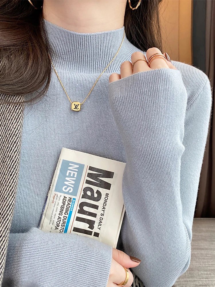 Pull col montant femme