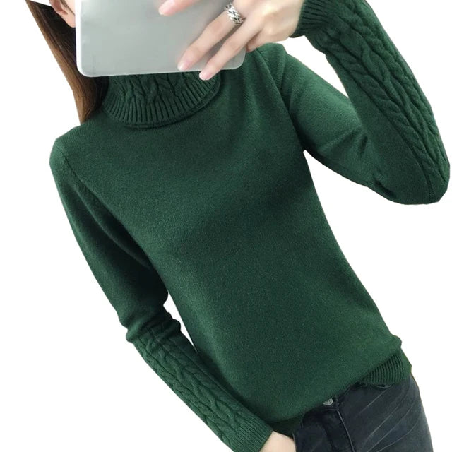 Pull col roulé femme