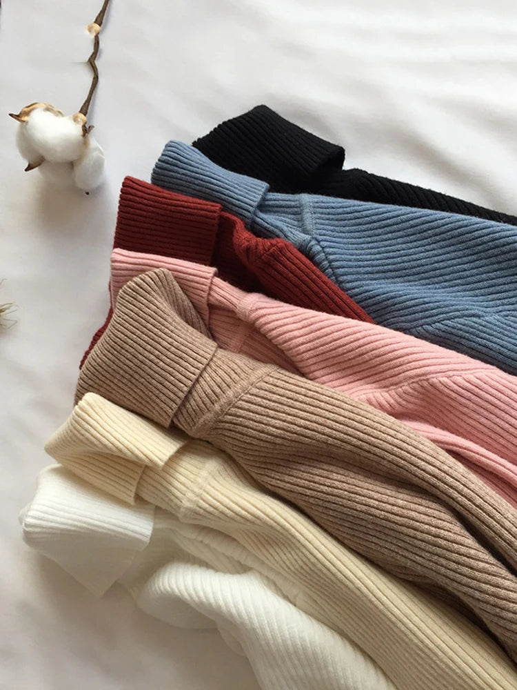 Pull col roulé femme