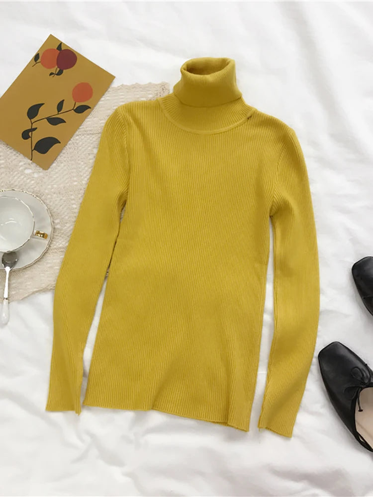 Pull col roulé femme