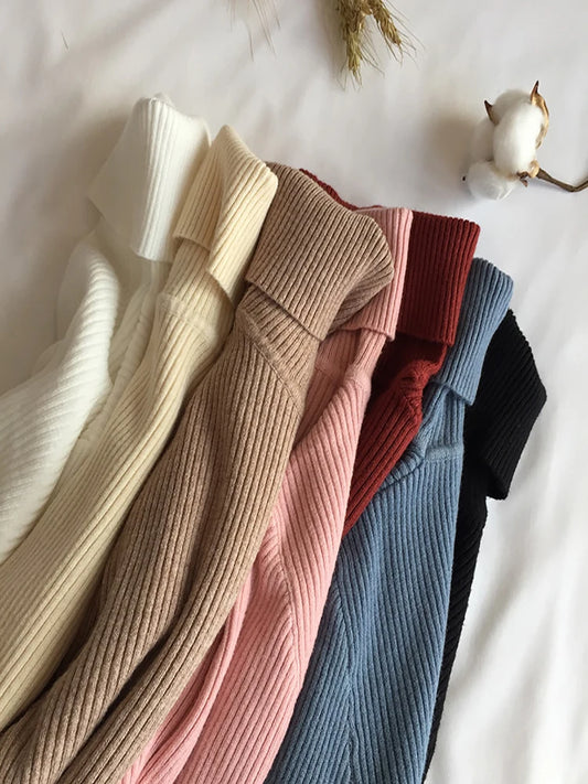 Pull col roulé femme