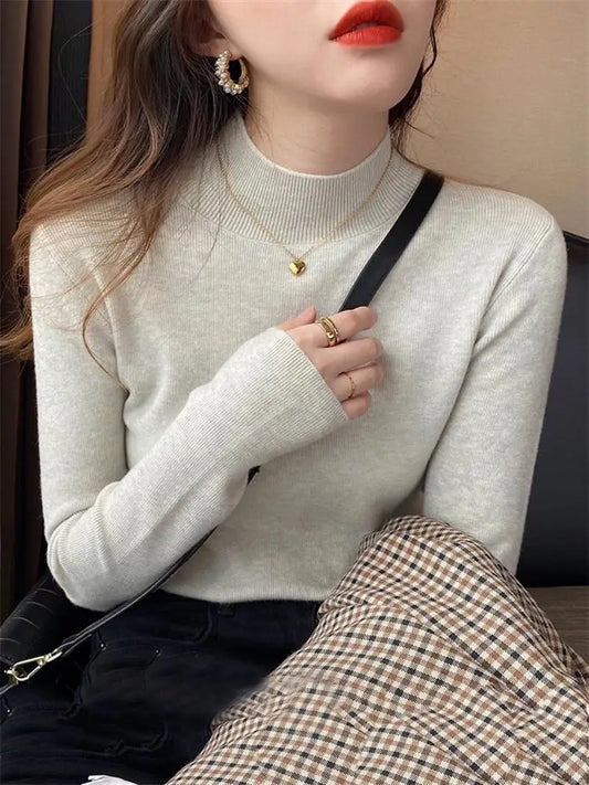 Pull col montant femme