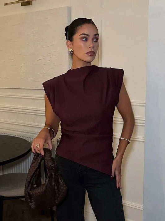 T-shirt asymétrique, élégant femme