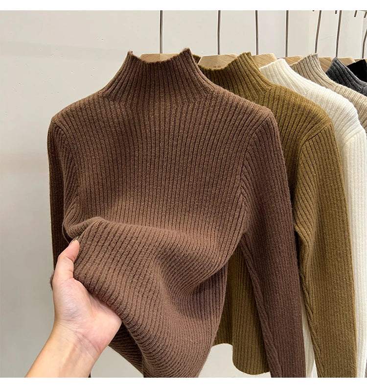 Pull col montant femme