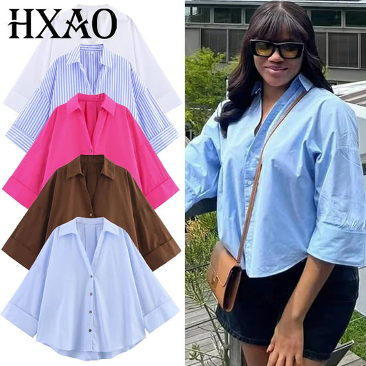 Chemise ample, courte femme