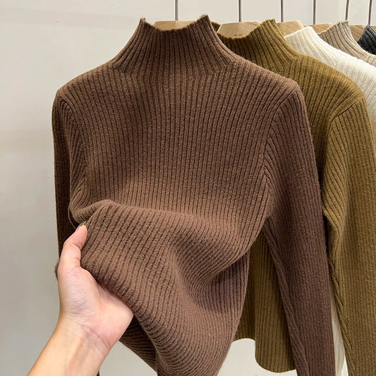 Pull col montant femme