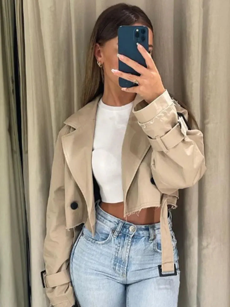 Trench court femme