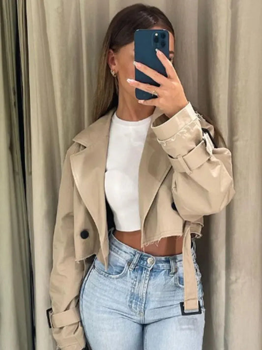 Trench court femme