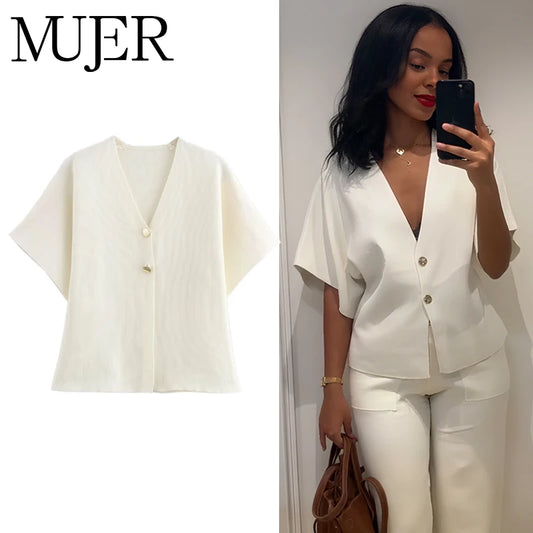 Cardigan à manche courte femme